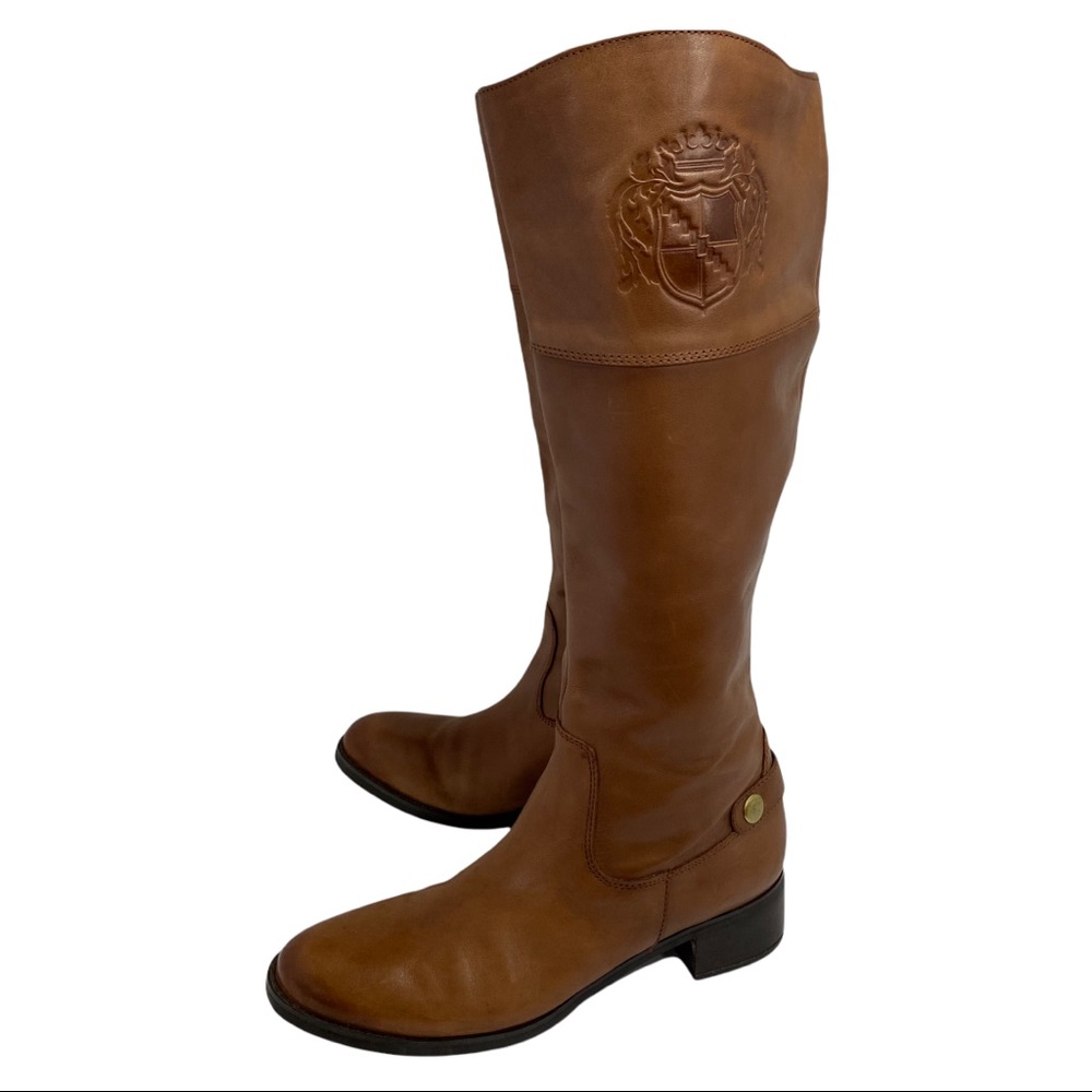 Franco Sarto Brown Leather Wide Calf L-Chipper Boots Women’s size 9M Like New